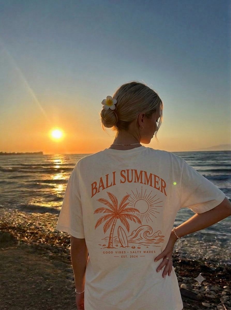 Oversize T-Shirt Bali summer orange